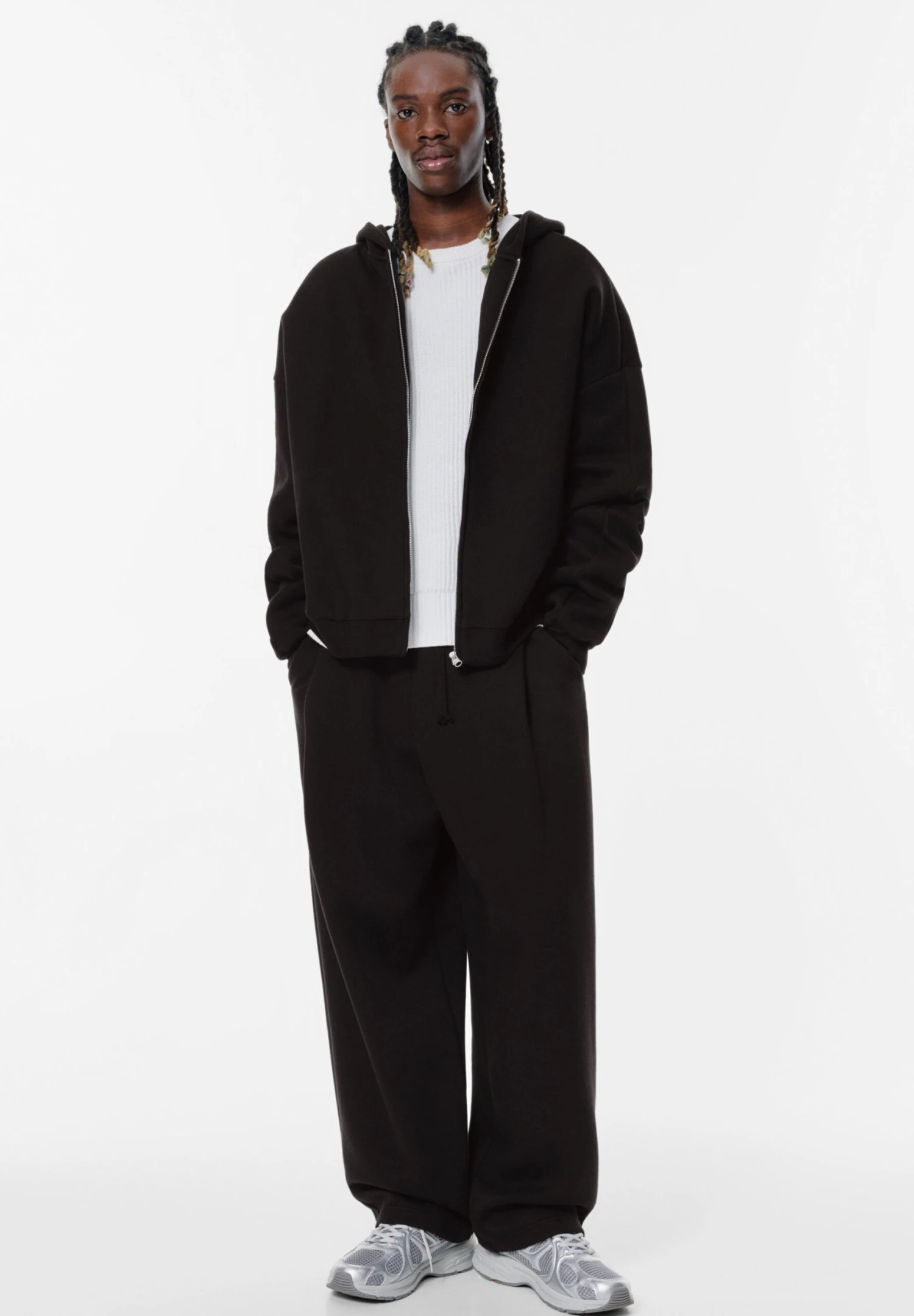 PULL & BEAR PLEATED - Felpa Con Zip - Black 1 PULL & BEAR PLEATED - Felpa Con Zip - Black