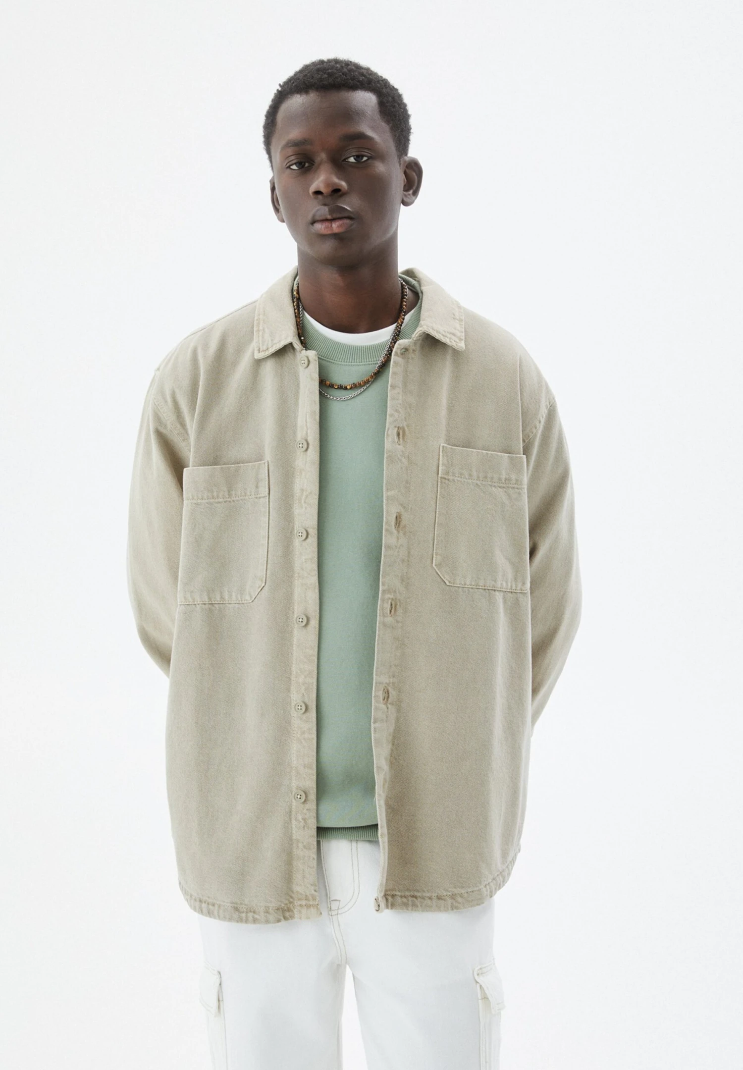 PULL & BEAR Long Sleeve- Camicia - Ochre 1 PULL & BEAR Long Sleeve- Camicia - Ochre