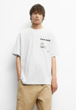 PULL & BEAR Grey Stwd Print- T-Shirt Con Stampa - Light Grey