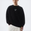 PULL & BEAR LetteringFelpaBlack Uomo Maglieria E Felpe PUC22S0R9-Q11