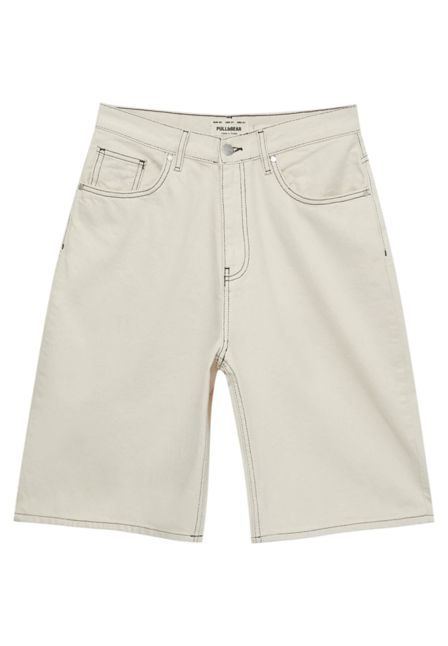 PULL & BEAR Baggy Fit Wide-Leg-Bermuda Shorts Di JeansBeige Uomo Jeans PUC22F0DH-B11 6 PULL & BEAR Baggy Fit Wide-Leg-Bermuda Shorts Di JeansBeige Uomo Jeans PUC22F0DH-B11 - immagine 6