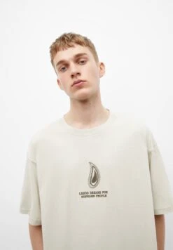 PULL & BEAR Short Sleeve With EmbroideryT-Shirt Con StampaBeige Uomo T-shirt E Polo PUC22O1LN-B11 -Pull & Bear 080b275435cb4bea9d7a0f198162f3bf