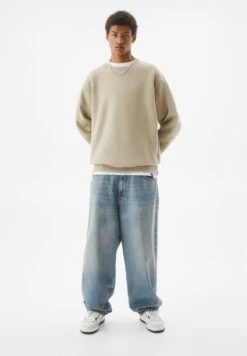 PULL & BEAR Basic Coloured Round NeckFelpaBeige Uomo Maglieria E Felpe PUC21009K-B11 -Pull & Bear 08eaa87389ed4bc8b71b22c55a7f0fa7