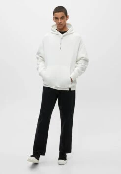 PULL & BEAR Basic - Felpa Con Cappuccio - White -Pull & Bear 099dd6607b6b4531abcf1f471cbe19bc