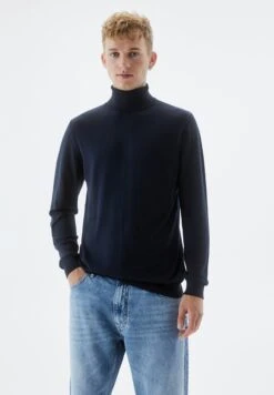 PULL & BEAR Turtleneck - Maglione - Dark Blue -Pull & Bear 0ac2b15591644603aa4b8b41aa1b9cc5