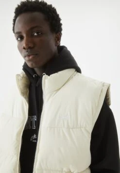 PULL & BEAR Basic - Puffer Gilet - Smanicato - White -Pull & Bear 0bccf96db2834e4ba3da300e9886c5dc