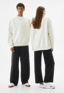 PULL & BEAR Basic Coloured Round NeckFelpaWhite Uomo Maglieria E Felpe PUC21009K-A11