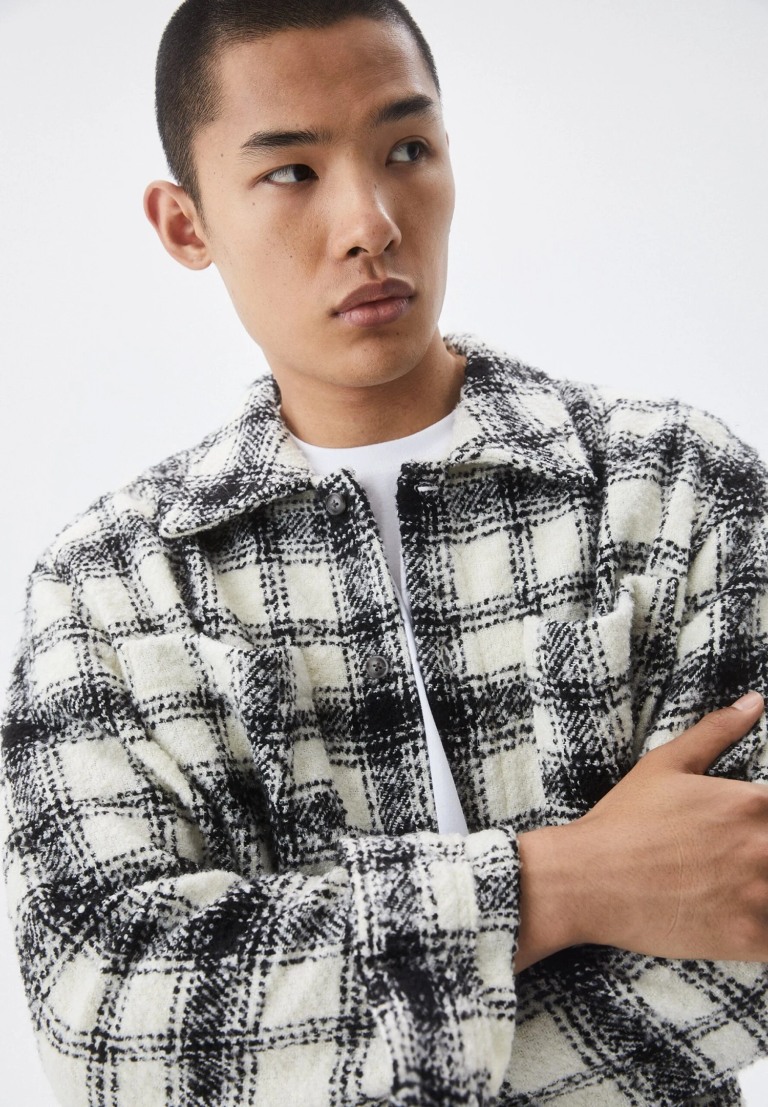 PULL & BEAR CheckCamiciaWhite Uomo Camicie PUC22D0KL-A11 4 PULL & BEAR CheckCamiciaWhite Uomo Camicie PUC22D0KL-A11 - immagine 4