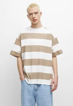 PULL & BEAR Striped Short SleeveT-Shirt Con StampaSand Uomo T-shirt E Polo PUC22O1KJ-B11