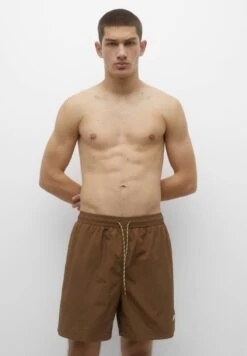PULL & BEAR Basic With Elastic WaistbandShorts Da MareBrown Uomo Moda Mare PUC82H02S-O11