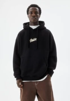 PULL & BEAR LogoFelpa Con CappuccioBlack Uomo Maglieria E Felpe PUC22S0QL-Q11