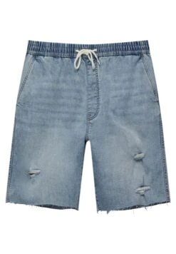 PULL & BEAR Ripped Bermuda Shorts Di JeansStone Blue Denim Uomo Jeans PUC22F0D8-K11 -Pull & Bear 104c03dca4e44be494dfb41fe9a9c82d