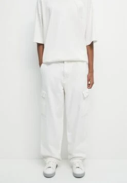 PULL & BEAR Contrast SeamPantaloni CargoWhite Uomo Pantaloni PUC22E0EZ-A11
