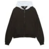 PULL & BEAR CONTRAST HOODIE - Felpa Con Zip - Black