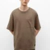 PULL & BEAR Short SleeveWith Pocket - T-Shirt Basic - Brown