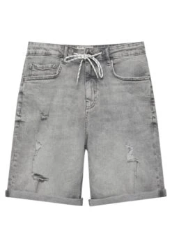 PULL & BEAR Ripped Bermuda - Shorts Di Jeans - Grey -Pull & Bear 154870999a0845afbbaa87f16387ce5f