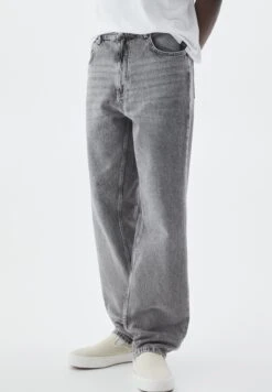 PULL & BEAR Baggy - Jeans A Sigaretta - Dark Grey