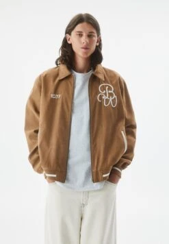 PULL & BEAR With EmbroideryGiacca In SimilpelleOchre Uomo Giacche PUC22T0SS-O11