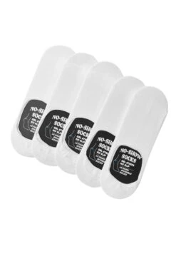 PULL & BEAR Pack Of 5 Pairs Of No ShowCalziniWhite Uomo Intimo PUC82F070-A11