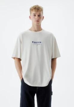 PULL & BEAR Short SleeveT-Shirt Con StampaSand Uomo T-shirt E Polo PUC22O1QQ-B11