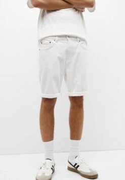 PULL & BEAR Shorts Di JeansWhite Uomo Bermuda PUC22F0BM-A11
