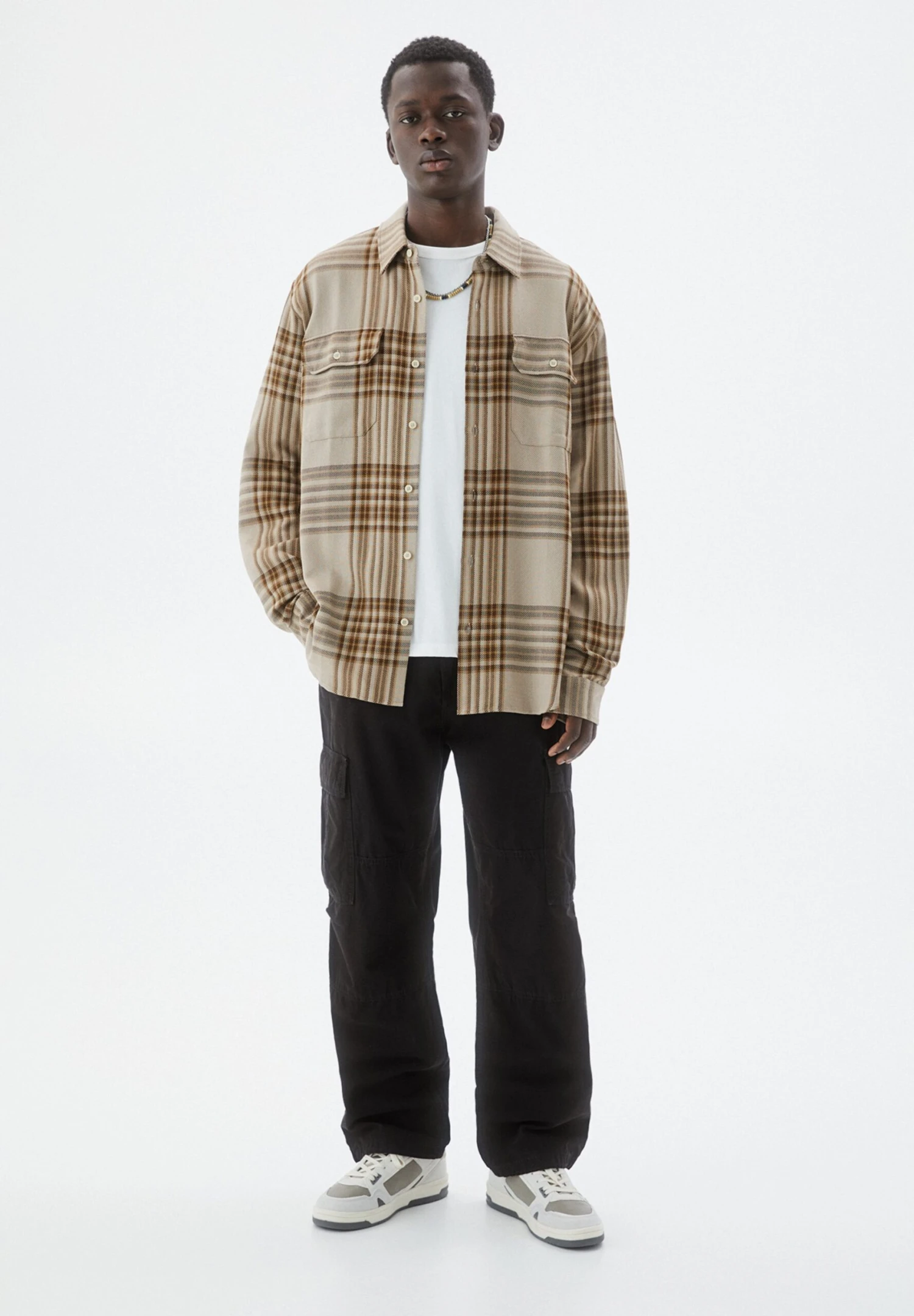 PULL & BEAR Long Sleeve Checked - Camicia - Ochre 2 PULL & BEAR Long Sleeve Checked - Camicia - Ochre - immagine 2