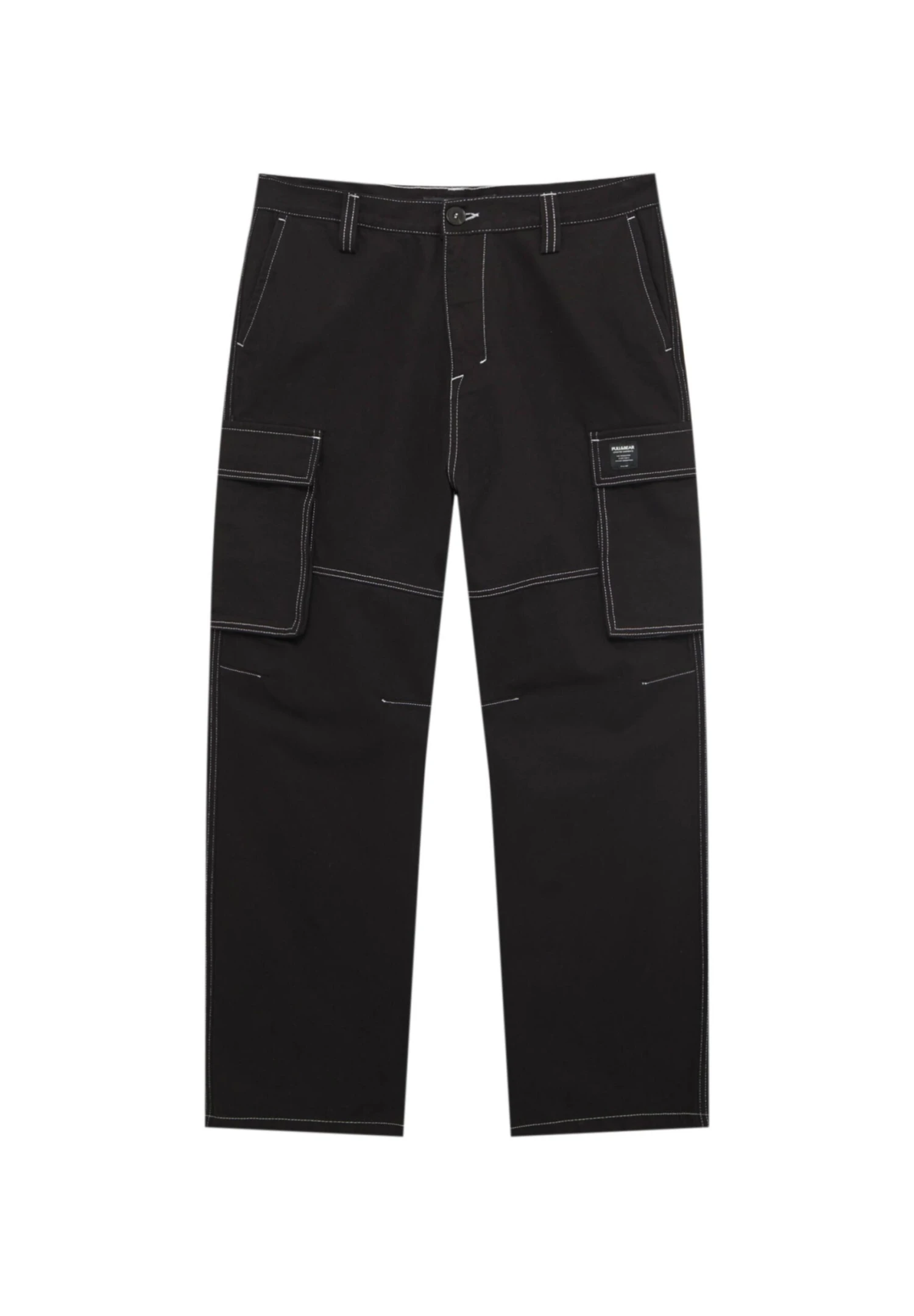 PULL & BEAR With Contrast Stitching- Pantaloni Cargo - Mottled Black 6 PULL & BEAR With Contrast Stitching- Pantaloni Cargo - Mottled Black - immagine 6