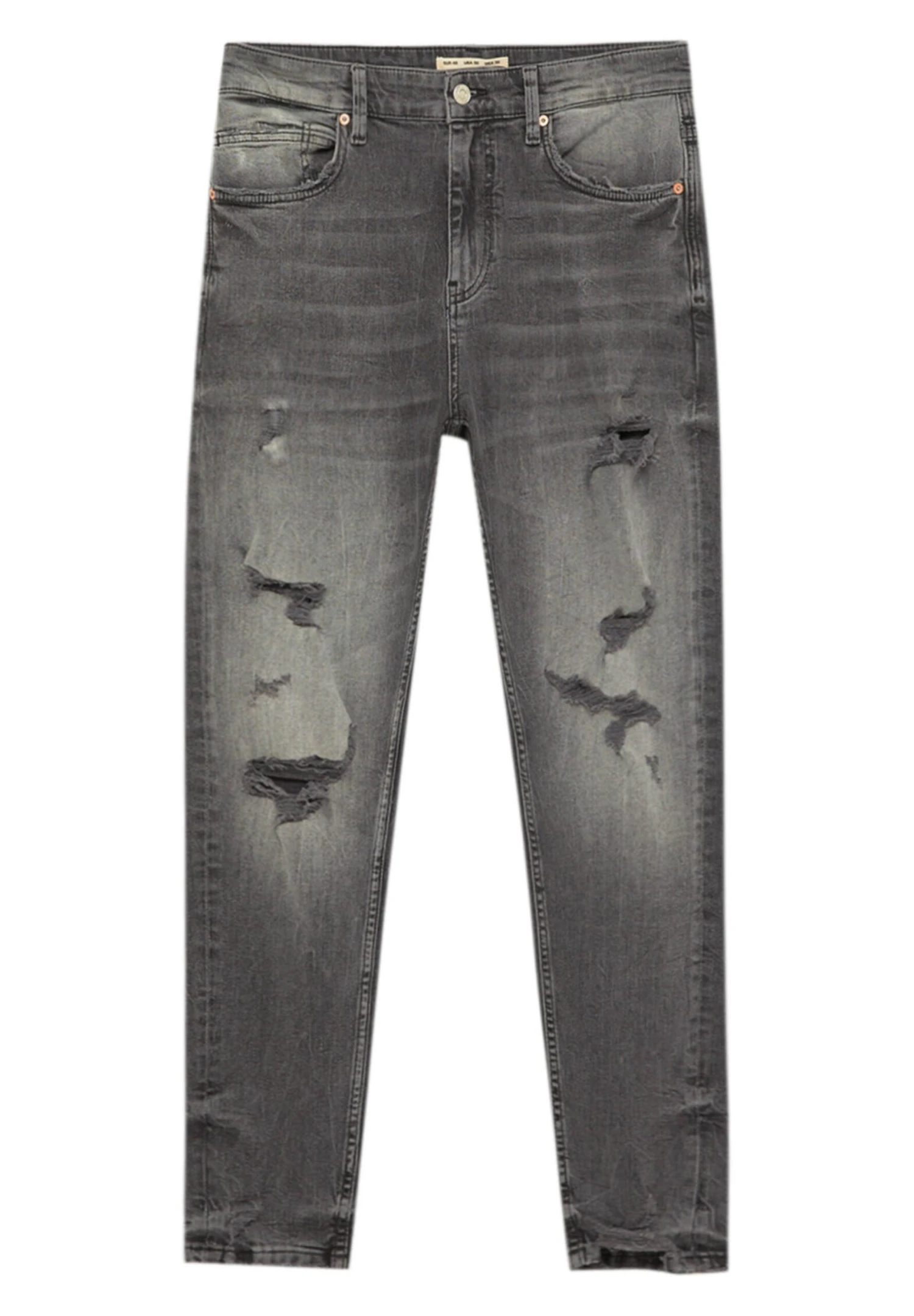 PULL & BEAR Ripped Carrot FitJeans Tapered FitMottled Anthracite Uomo Jeans PUC22G0NI-Q11 7 PULL & BEAR Ripped Carrot FitJeans Tapered FitMottled Anthracite Uomo Jeans PUC22G0NI-Q11 - immagine 7