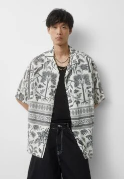 PULL & BEAR Short Sleeve - Print - Camicia - White