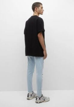 PULL & BEAR RippedJeans Slim FitLight Blue Denim Uomo Jeans PUC22G0OH-K13 -Pull & Bear 1c30632cb4e747489f09de39839f43bb