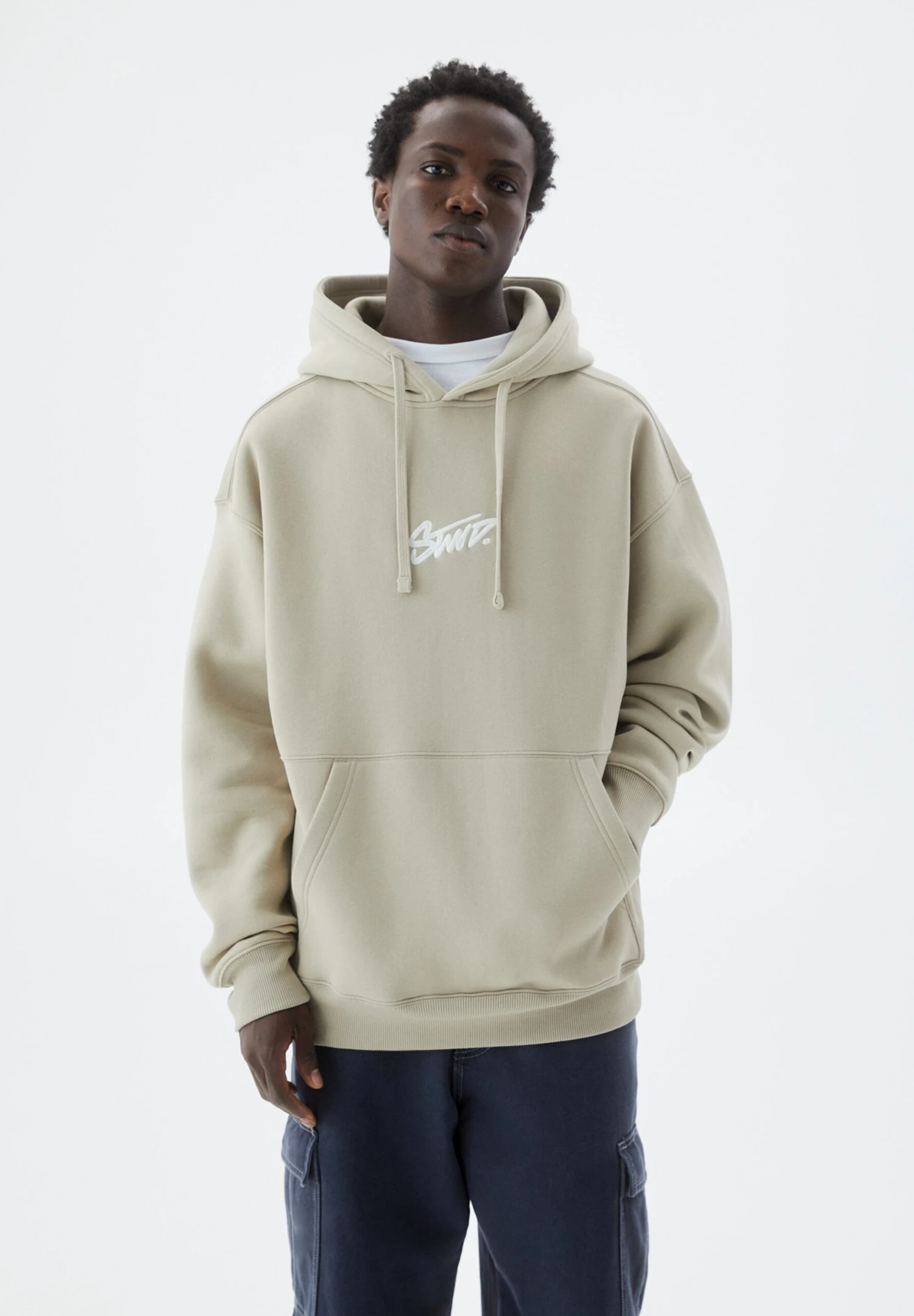 PULL & BEAR Logo - Felpa Con Cappuccio - Beige 1 PULL & BEAR Logo - Felpa Con Cappuccio - Beige