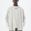 PULL & BEAR Striped Long SleeveCamiciaBeige Uomo Camicie PUC22D0KF-B11