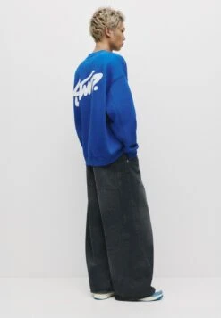 PULL & BEAR ROUND NECK STWD - Felpa - Royal Blue