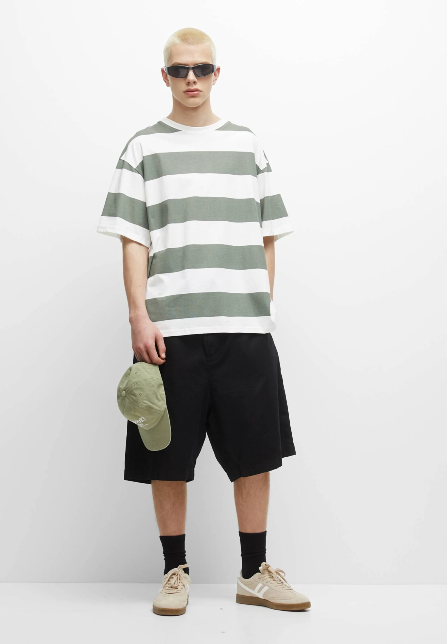 PULL & BEAR Striped Short SleeveT-Shirt Con StampaGreen Uomo T-shirt E Polo PUC22O1KJ-M11 5 PULL & BEAR Striped Short SleeveT-Shirt Con StampaGreen Uomo T-shirt E Polo PUC22O1KJ-M11 - immagine 5
