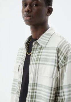 PULL & BEAR Long Sleeve Checked - Camicia - White -Pull & Bear 1f8477f69d98424793e6ece7589e265b