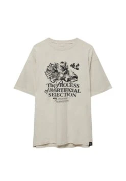 PULL & BEAR Short Sleeve With Slogan - T-Shirt Con Stampa - Sand -Pull & Bear 207061d9eb41414c97357798bb018a93