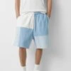 PULL & BEAR Patchwork Bermuda Shorts Di JeansBlue Denim Uomo Jeans PUC22F0DL-K11