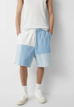 PULL & BEAR Patchwork Bermuda Shorts Di JeansBlue Denim Uomo Jeans PUC22F0DL-K11