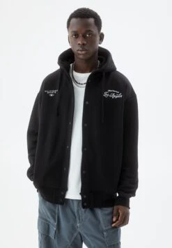 PULL & BEAR Snap-ButtonFelpa Con ZipBlack Uomo Maglieria E Felpe PUC22S0QS-Q11