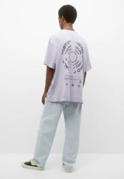PULL & BEAR Short Sleeve Stwd T-Shirt Con StampaLilac Uomo T-shirt E Polo PUC22O1MU-I11 -Pull & Bear 245427a1edc6487aac57ad825ebe1dd2