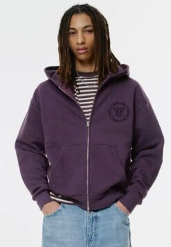 PULL & BEAR ONE PIECE - HOODIE - Felpa Con Zip - Bordeaux -Pull & Bear 246a507c6a174ab2847be8a1fc4867ed