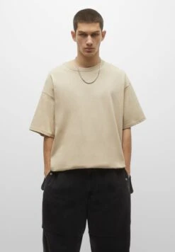 PULL & BEAR Heavy WeightT-Shirt BasicOff White Uomo T-shirt E Polo PUC22O1BR-A11