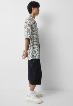 PULL & BEAR Short Sleeve - Print - Camicia - White -Pull & Bear 263aab17971044dcb3a2589fe14de8f0