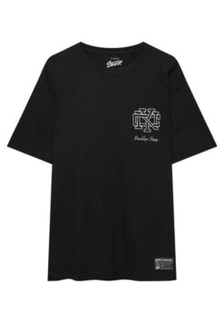 PULL & BEAR Short Sleeve Brooklyn Streets - T-Shirt Con Stampa - Black -Pull & Bear 26ef22ce11634fd7a505d0db4253a89b