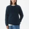 PULL & BEAR Waffle-With Embroiderd Label - Maglione - Blue