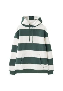 PULL & BEAR Striped - Felpa Con Cappuccio - Green -Pull & Bear 27a6ec72243a4e92a56f83098bfbe375