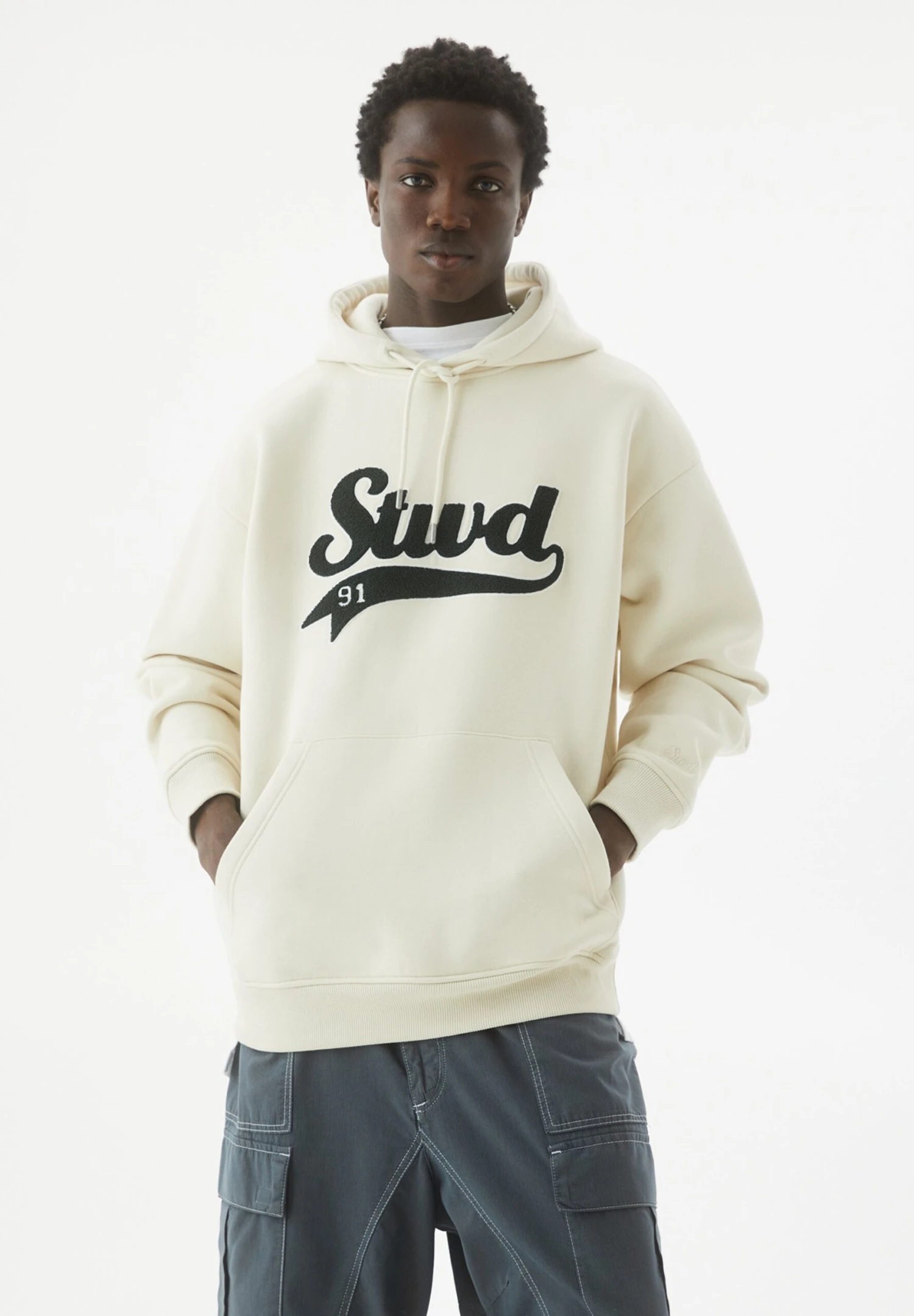 PULL & BEAR Terry With Logo - Felpa Con Cappuccio - Beige 1 PULL & BEAR Terry With Logo - Felpa Con Cappuccio - Beige