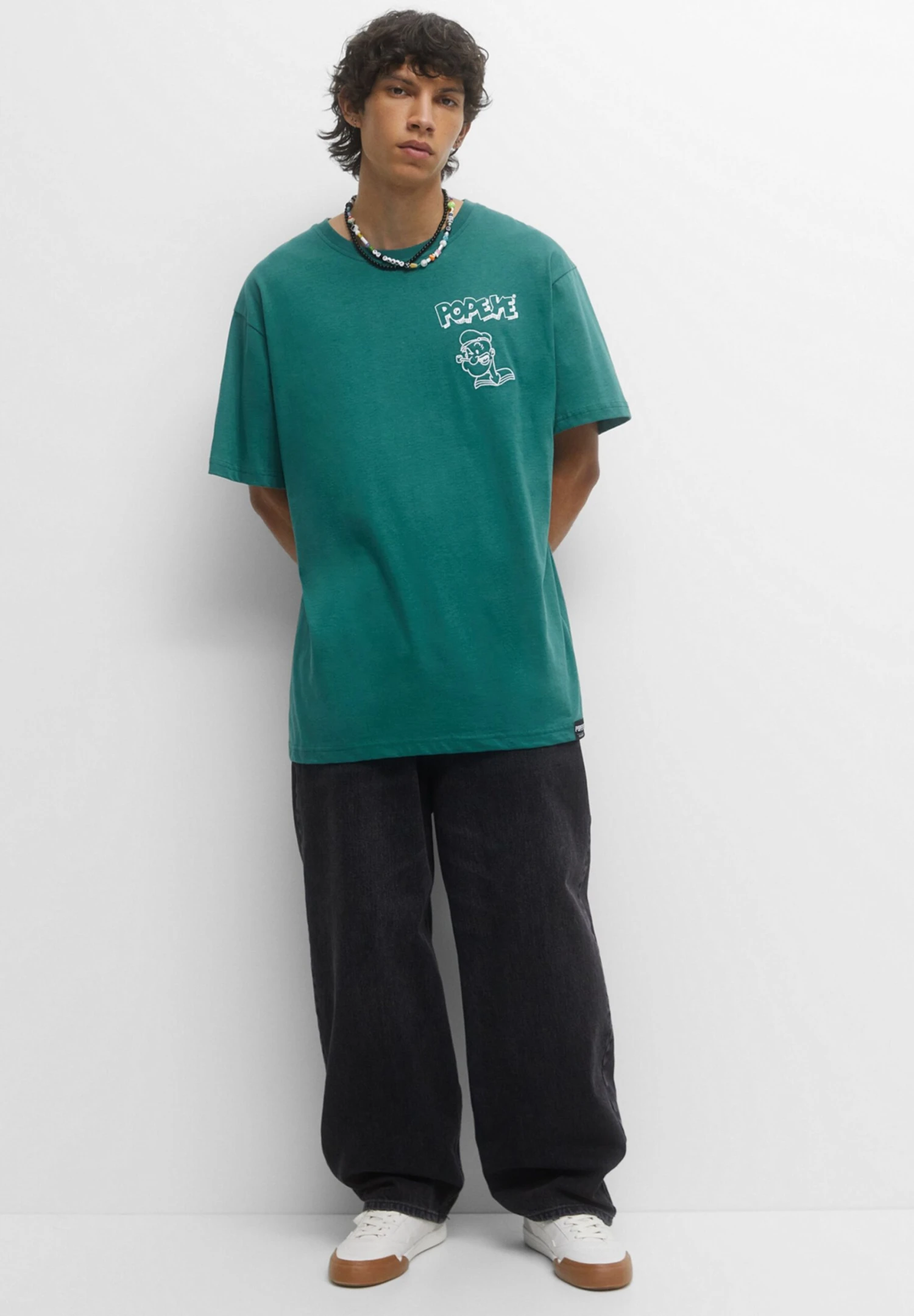 PULL & BEAR Popeye Short SleeveT-Shirt Con StampaGreen Uomo T-shirt E Polo PUC22O1PS-M11 2 PULL & BEAR Popeye Short SleeveT-Shirt Con StampaGreen Uomo T-shirt E Polo PUC22O1PS-M11 - immagine 2