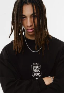 PULL & BEAR EMBROIDERED - Felpa - Black -Pull & Bear 2b1b08201d22449aaef0c3e572692387