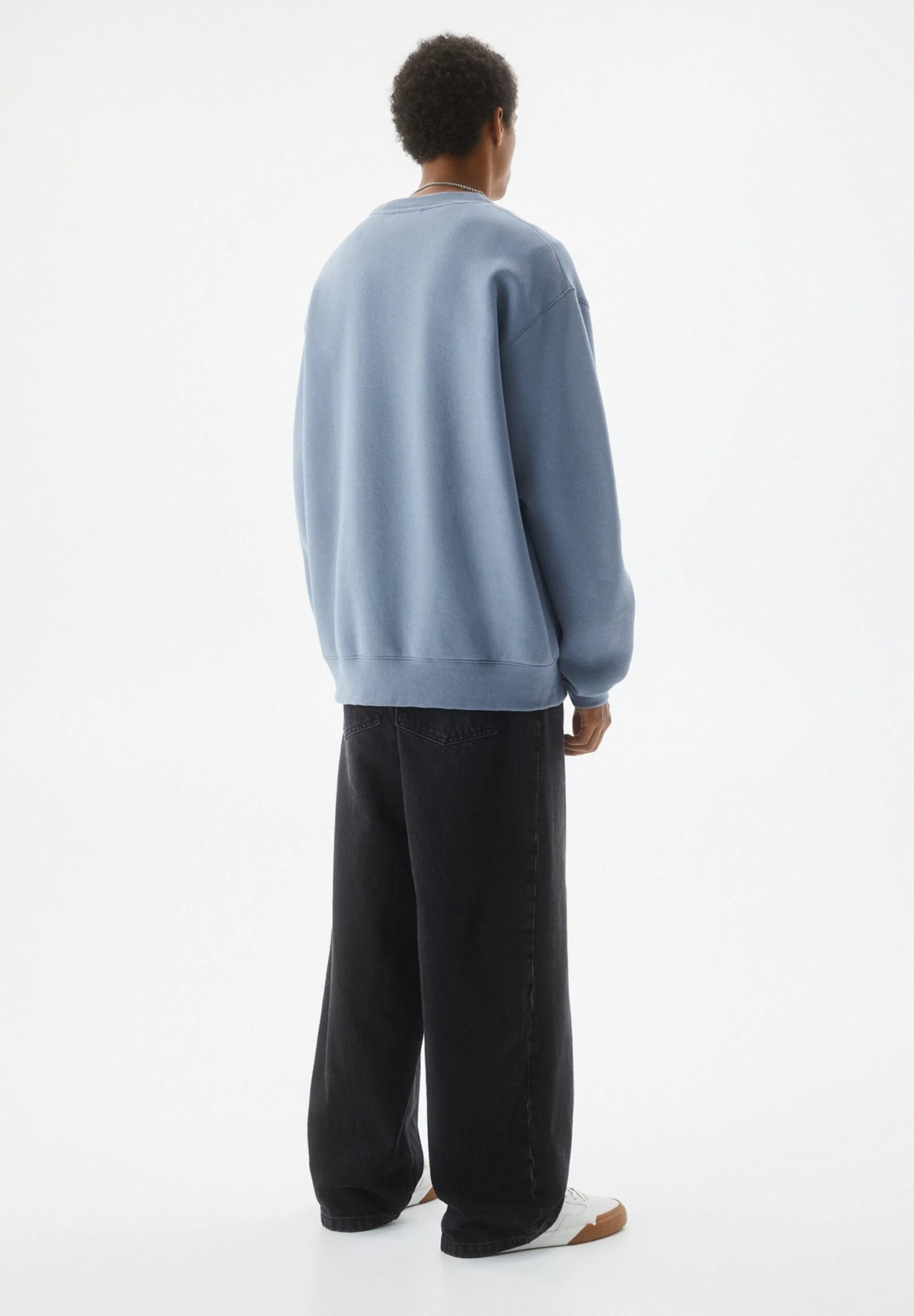 PULL & BEAR Basic Coloured Round Neck - Felpa - Blue 3 PULL & BEAR Basic Coloured Round Neck - Felpa - Blue - immagine 3